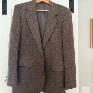 Jordache Brown Herringbone Wool Blazer